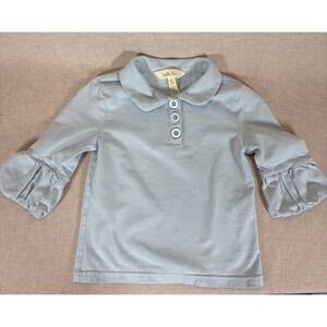 Matilda Jane Collared‎ Girls' Puffer Tee Aqua Blue Perfectly Paired Top Size 2